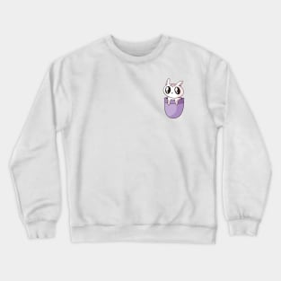 Cute Cat in Pocket Crewneck Sweatshirt